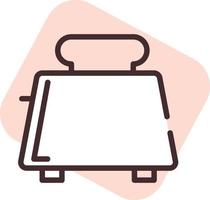 Home supplies toaster, icon, vector on white background.