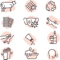Allergy icon set, icon, vector on white background.