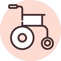 Health wheelchair, icon, vector on white background.