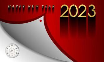 Happy New Year  Celebration 2023 with typography lettering. Vector illustration, text and number