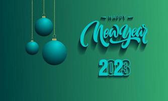 Happy New Year  Celebration 2023 with typography lettering. Vector illustration, text and number