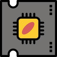 Cpu Microchip Processor Processor Chip  Flat Color Icon Vector icon banner Template