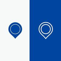 Location Map Marker Mark Line and Glyph Solid icon Blue banner Line and Glyph Solid icon Blue banner vector