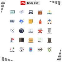 25 User Interface Flat Color Pack of modern Signs and Symbols of love bag pen laptop gadget Editable Vector Design Elements