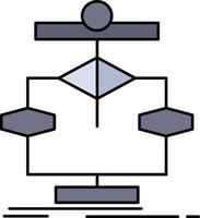 Algorithm chart data diagram flow Flat Color Icon Vector