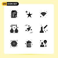 9 Creative Icons Modern Signs and Symbols of fly design wifi web penalty Editable Vector Design Elements