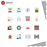 Flat Color Pack of 16 Universal Symbols of design creative services present gift Editable Pack of Creative Vector Design Elements