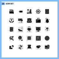 Solid Glyph Pack of 25 Universal Symbols of user hotel box elevator business Editable Vector Design Elements