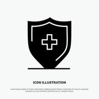 Hospital Sign Board Shield solid Glyph Icon vector