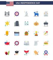 Editable Vector Flat Pack of USA Day 25 Simple Flats of envelope symbol liberty political donkey Editable USA Day Vector Design Elements