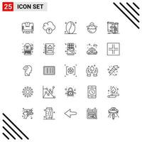 25 iconos creativos signos y símbolos modernos de datos móviles beben feliz Pascua elementos de diseño vectorial editables vector