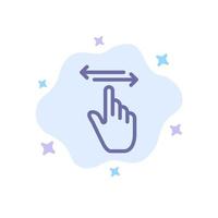 Finger Gestures Hand Left Right Blue Icon on Abstract Cloud Background vector