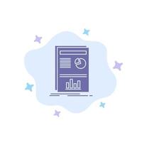 Presentation Layout Graph Success Blue Icon on Abstract Cloud Background vector