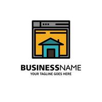 Home Sell Web Layout Page Website Business Logo Template Flat Color vector