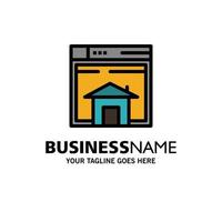 Home Sell Web Layout Page Website Business Logo Template Flat Color vector