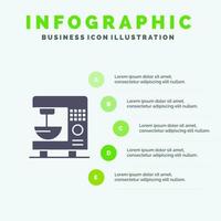 plantilla de presentación de infografías de máquina casera eléctrica de café presentación de 5 pasos vector