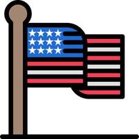 American Flag Thanksgiving Usa  Flat Color Icon Vector icon banner Template