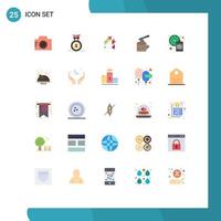 Set of 25 Modern UI Icons Symbols Signs for clock timber reward log firecracker Editable Vector Design Elements