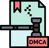 Business Copyright Digital Dmca File  Flat Color Icon Vector icon banner Template