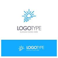 Brightness Light Sun Spring Blue outLine Logo with place for tagline vector