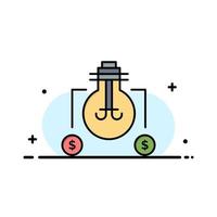 Bulb Idea Solution Dollar Business Logo Template Flat Color vector