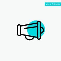 Megaphone Announce Marketing Speaker turquoise highlight circle point Vector icon