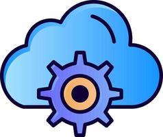 Cloud Setting Gear Computing  Flat Color Icon Vector icon banner Template