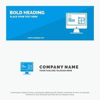 Computer Construction Repair Lcd Design SOlid Icon Website Banner and Business Logo Template vector