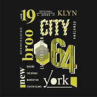 brooklyn ciudad de nueva york resumen texto framegraphic camiseta vector ilustración