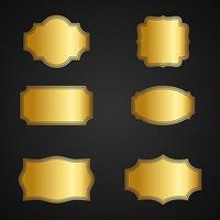 conjunto de etiquetas de marco vintage dorado vector