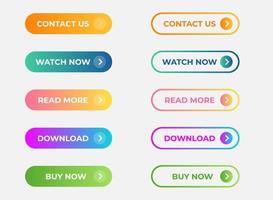 Website Gradient Button Set vector