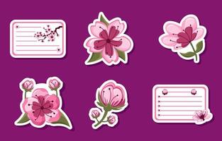 Peach Blossom Journal Stickers vector