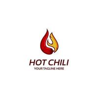 logotipo de chile y fuego - ilustración vectorial, diseño de emblema del logotipo de chile y fuego. adecuado para su necesidad de diseño, logotipo, ilustración, animación, etc. vector