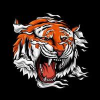 Roaring tiger head illustration vector design