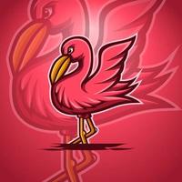 Flamingo bird mascot vector design standing