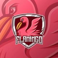 diseño de vector de mascota de pájaro flamenco. muy bueno para deportes o diseños de logotipos de equipos