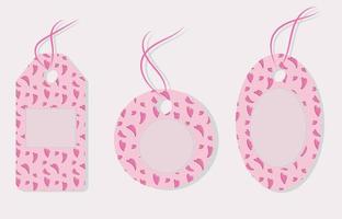 three labels with hearts for advertising sale. Colorful purchase tags of various shapes in retro style on a white background. Advertising banner. Realistic set. Text message. vector