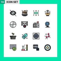 Set of 16 Modern UI Icons Symbols Signs for tablet aspirin workflow planning satellite antenna Editable Creative Vector Design Elements