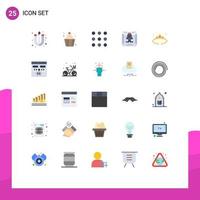 Modern Set of 25 Flat Colors and symbols such as jewelry fashion call crown business Editable Vector Design Elements
