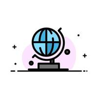 World Globe Science  Business Flat Line Filled Icon Vector Banner Template