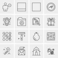 16 iconos de negocios universales vector ilustración de icono creativo para usar en proyectos relacionados con la web y dispositivos móviles