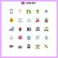 Flat Color Pack of 25 Universal Symbols of table four question clover food health Editable Vector Design Elements