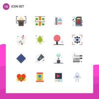 conjunto de 16 iconos de interfaz de usuario modernos signos de símbolos para menú de correo de abedul caja de amor paquete editable de elementos creativos de diseño de vectores