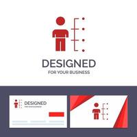 tarjeta de visita creativa y plantilla de logotipo habilidades habilidades empleado hombre humano personas vector ilustración