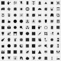 Set of 100 Business Solid Glyph icons vector