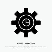 Graph Marketing Gear Setting solid Glyph Icon vector