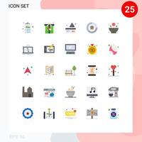 25 iconos creativos signos y símbolos modernos de gráficos de mortero análisis de datos de alerta elementos de diseño vectorial editables vector