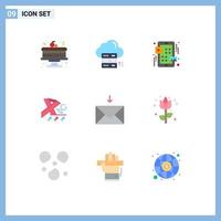 9 Universal Flat Colors Set for Web and Mobile Applications message awareness grid ribbon stethoscope Editable Vector Design Elements