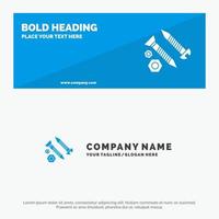 Screws Building Construction Tool Work SOlid Icon Website Banner and Business Logo Template vector