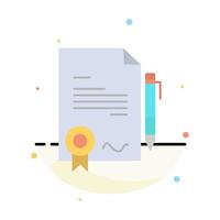 Agreement Certificate Done Deal Abstract Flat Color Icon Template vector